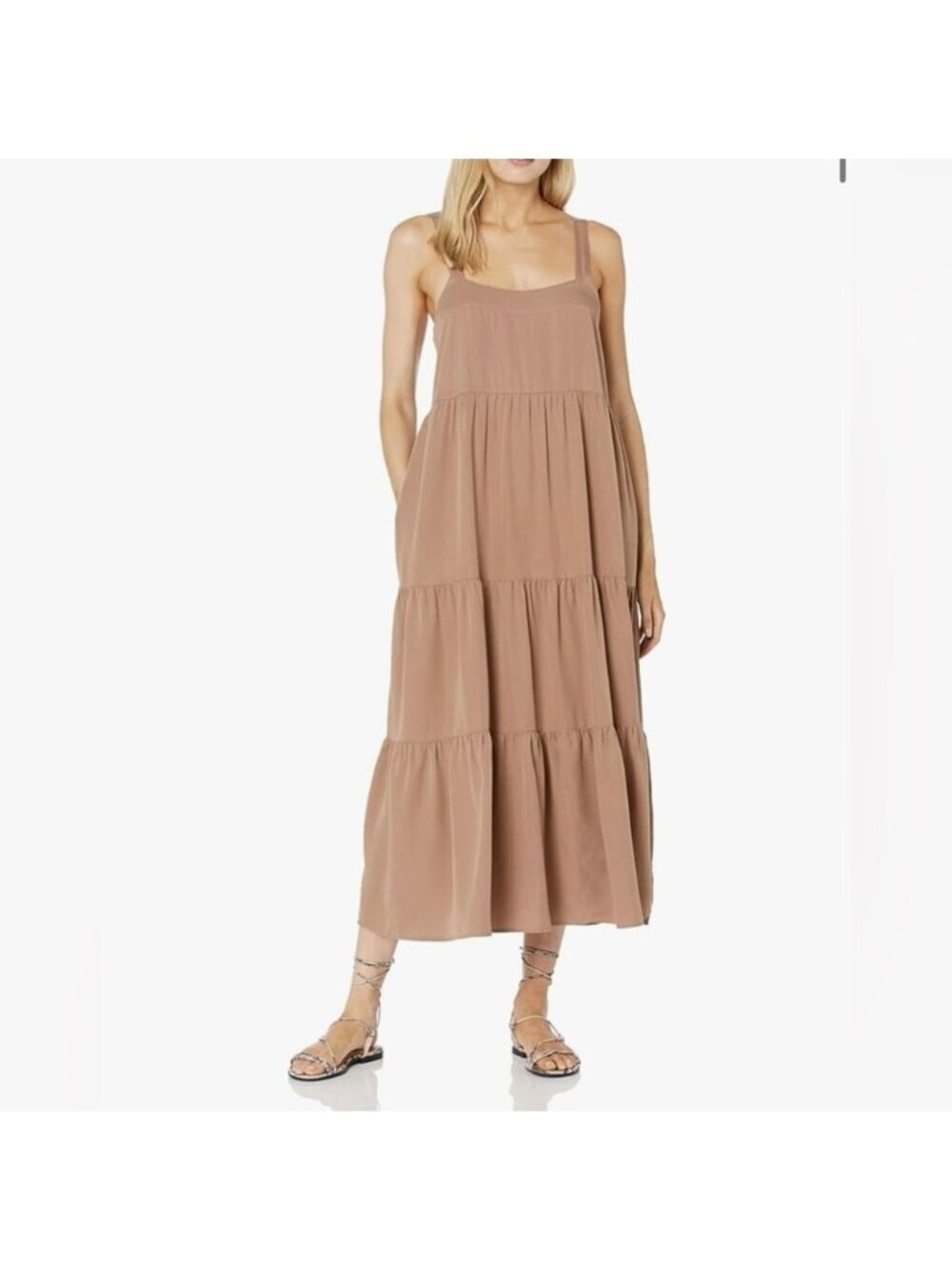 The Drop Britt Tiered Maxi Tent Dress Mushroom